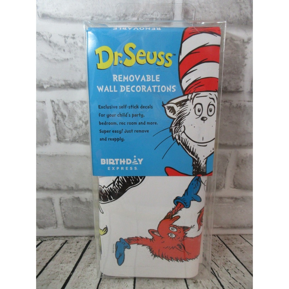 Dr Seuss removeable wall decorations decals Cat in Hat Horton Thing 1 2 Sam I am
